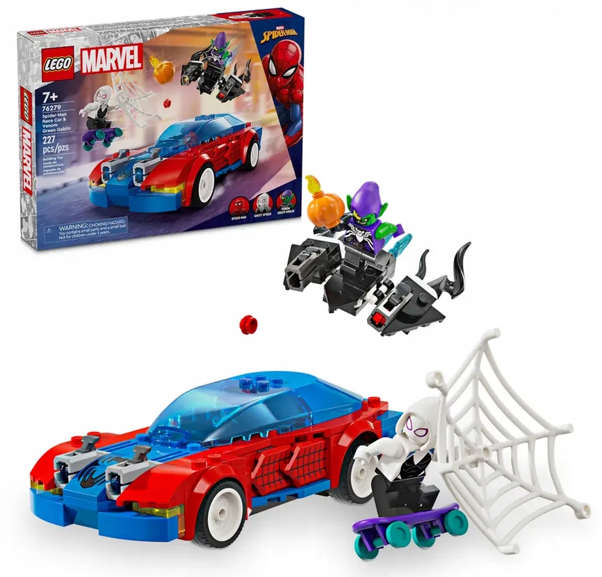 Lego Marvel 76279 Spider-Manův závodník a jmenovaný Zelený Goblin klo