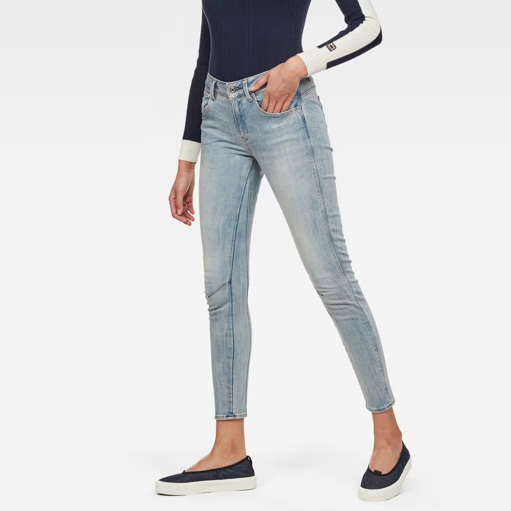 G Star Raw Úzké Nohavice Dámské Džíny Modré Oděrky 26/32 7BA