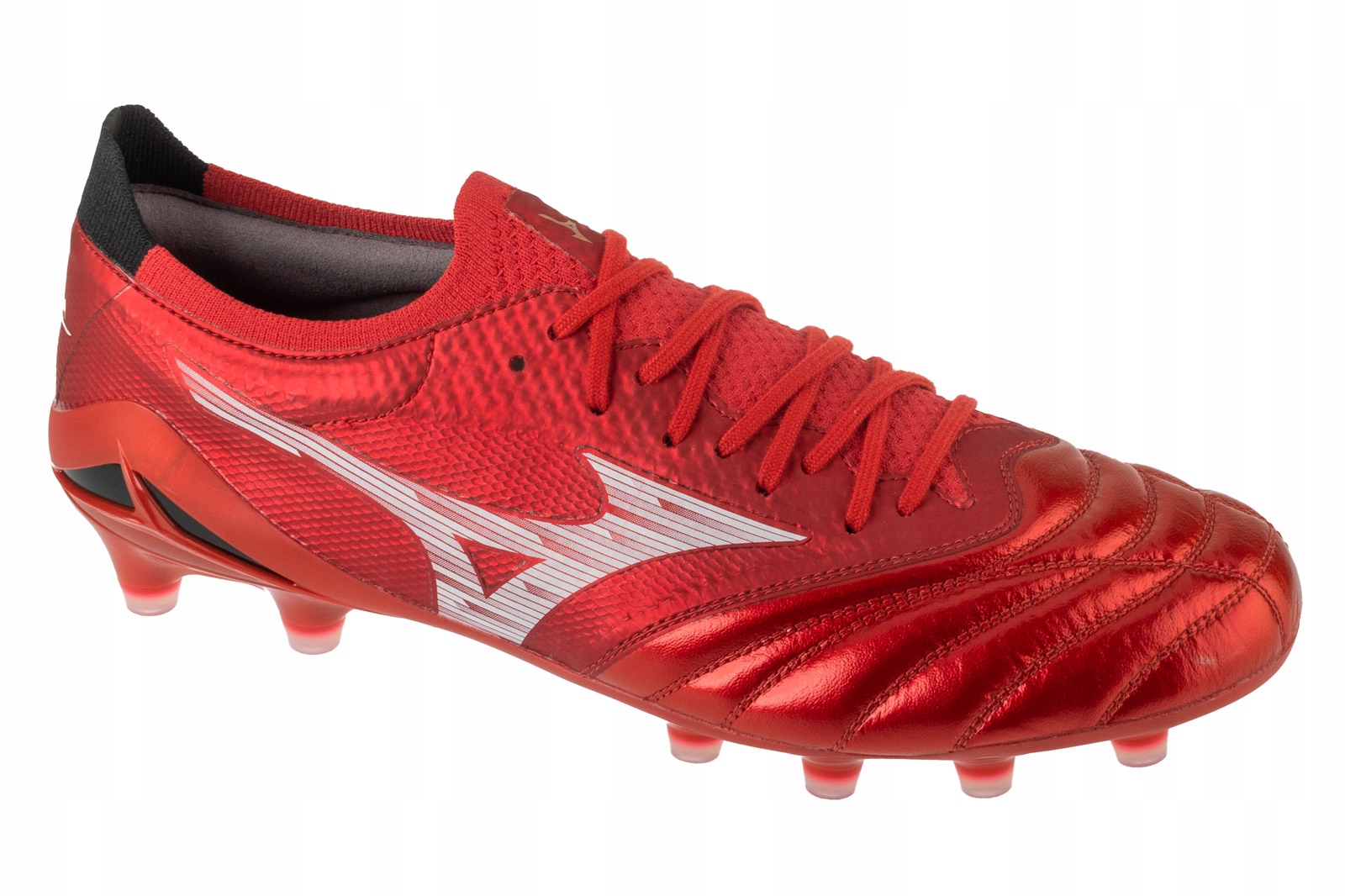 Mizuno Morelia Neo IV Beta Elite Fg (43) Pánské kožené boty, červená barva