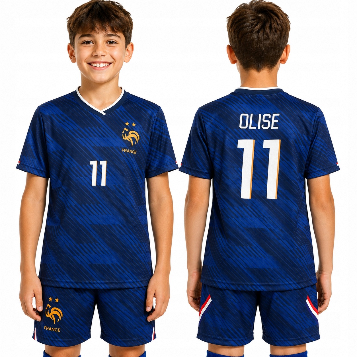 Olise 11 Francja – Strój Piłkarski – Komplet Dziecięcy Junior Na 158 CM