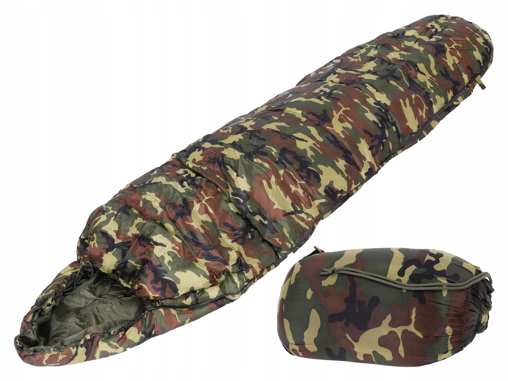 Teplý vojenský Spací Pytel Mumie Commando Woodland