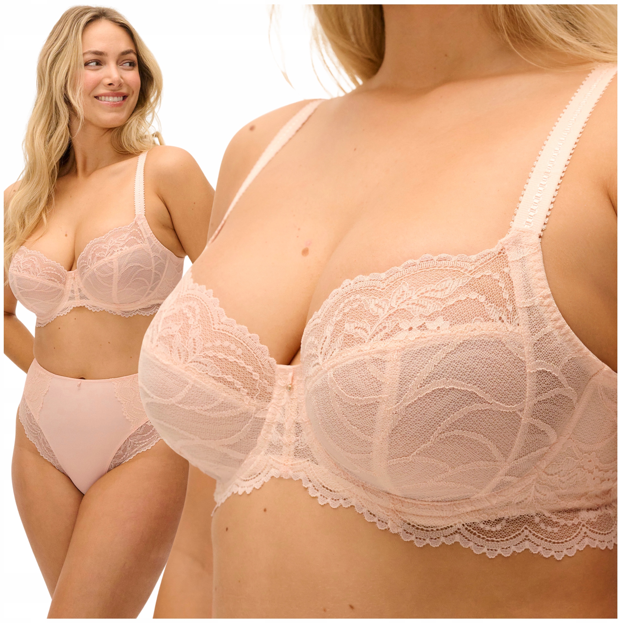 Měkká krajková podprsenka Fantasie Cesile Uw Peach Sorbet36F/80G
