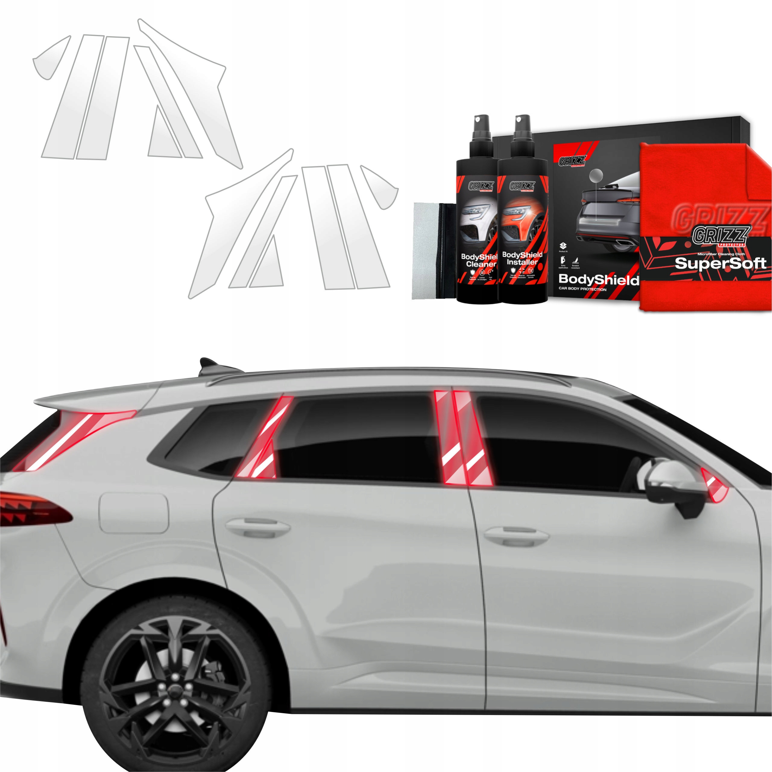 12v1 Fólie Ppf dýha na sloupky pro Cupra Terramar (2024-2025) Grizz