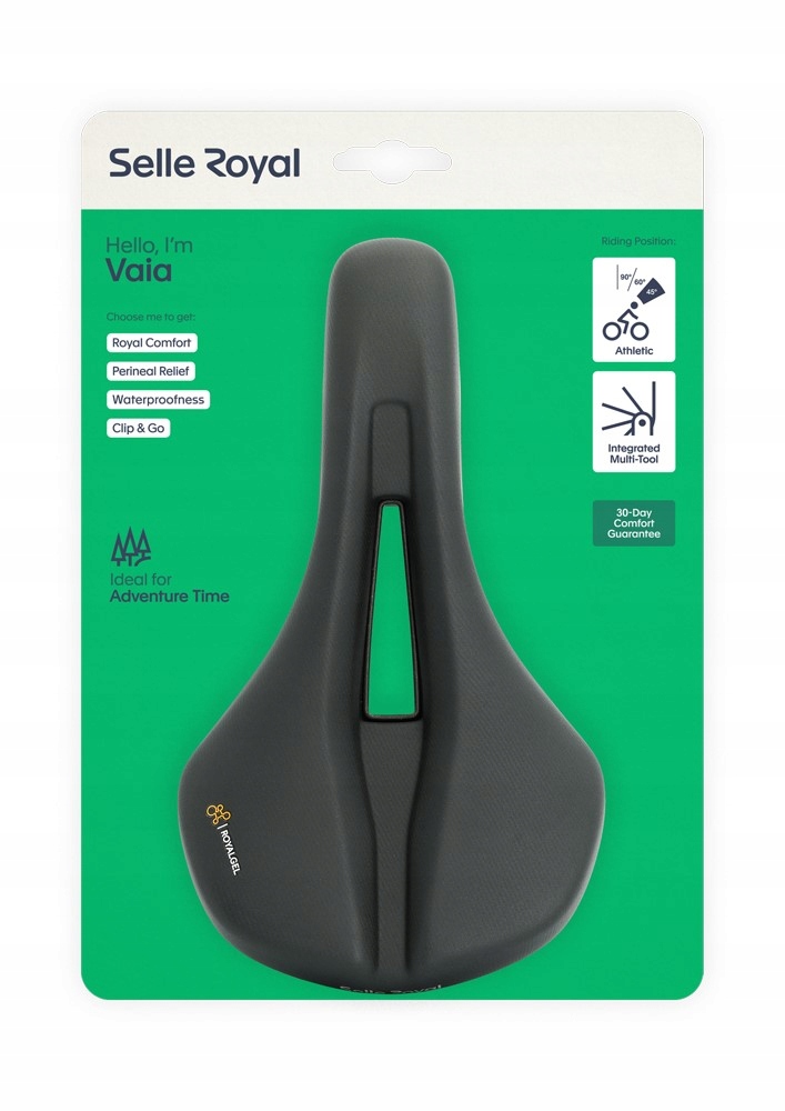 Siodło Selleroyal Vaia Athletic 45st. żelowe, ergonomiczny kanał, unisex