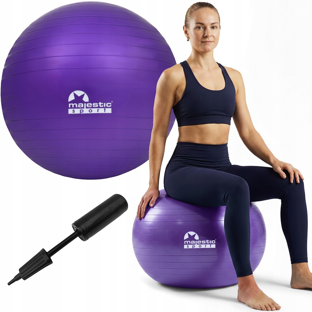 PIŁKA GIMNASTYCZNA FITNESS DO SIEDZENIA ANTI BURST MAJESTIC SPORT 65cm