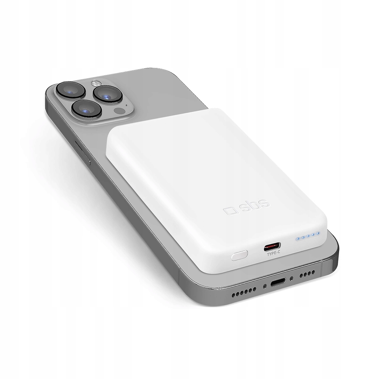 Powerbanka Sbs TEBB5000MAG1CW 5000 mAh Usb-c, kompatibilní s MagSafe bílá