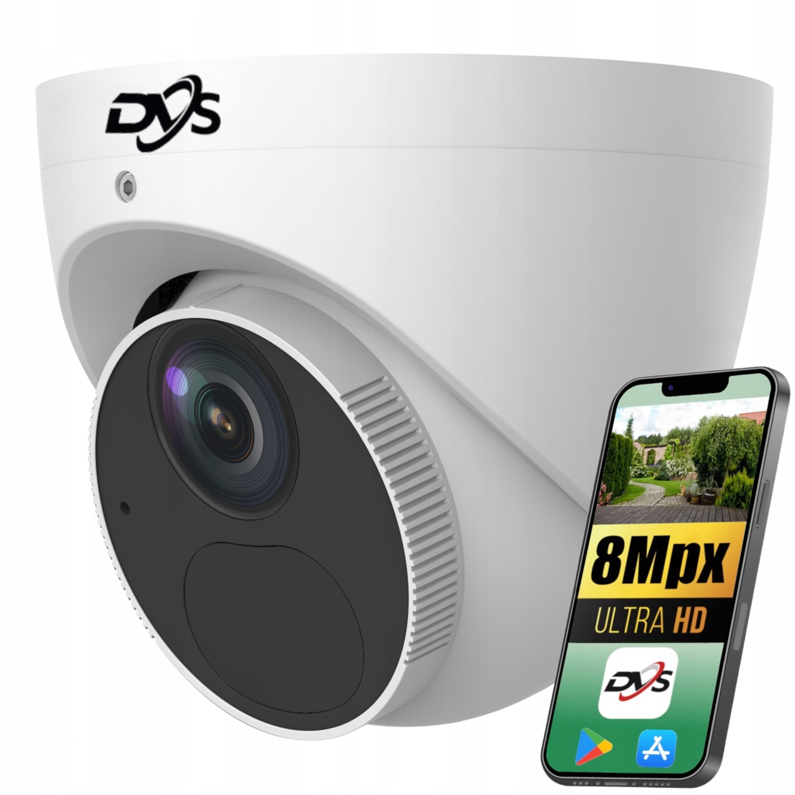 Dvs Vonkajšia Ip Monitorovacia Kamera PoE 8MPX 4K Kupolová Slot Sd Ir