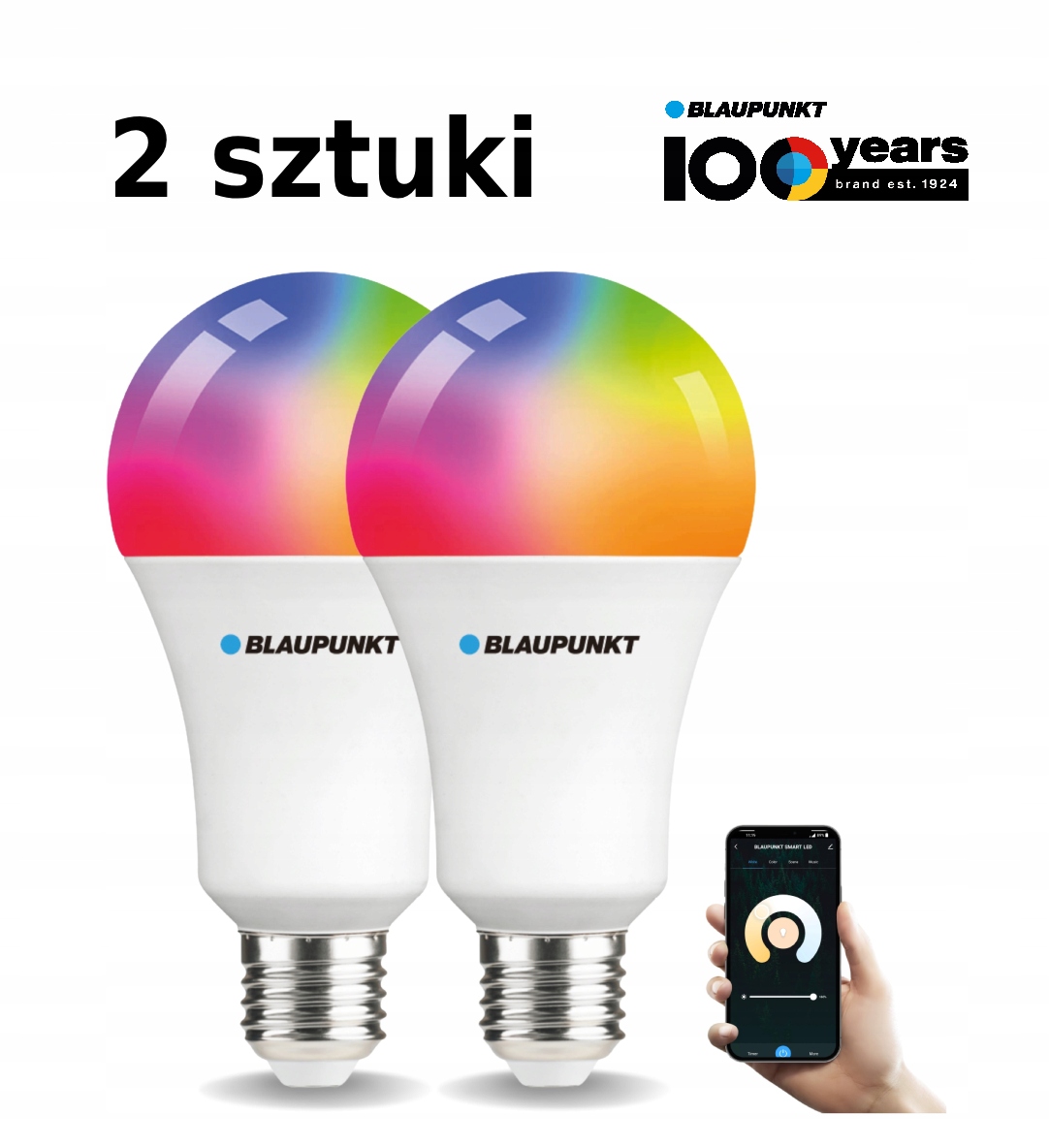 Led žárovka Smart Blaupunkt Inteligentní E27 9W Rgb WiFi Tuya – 2 kusy
