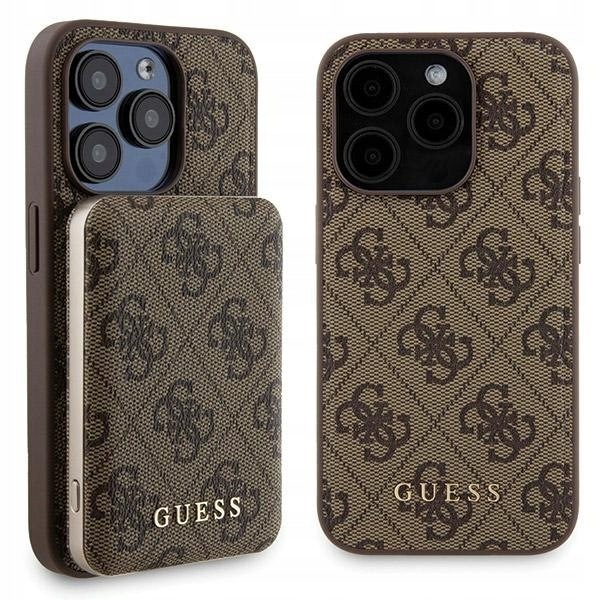 Sada Guess GUBPM5P15L4GEMGW iPhone15 Pro 6.1" hardcase Powerbanka 5