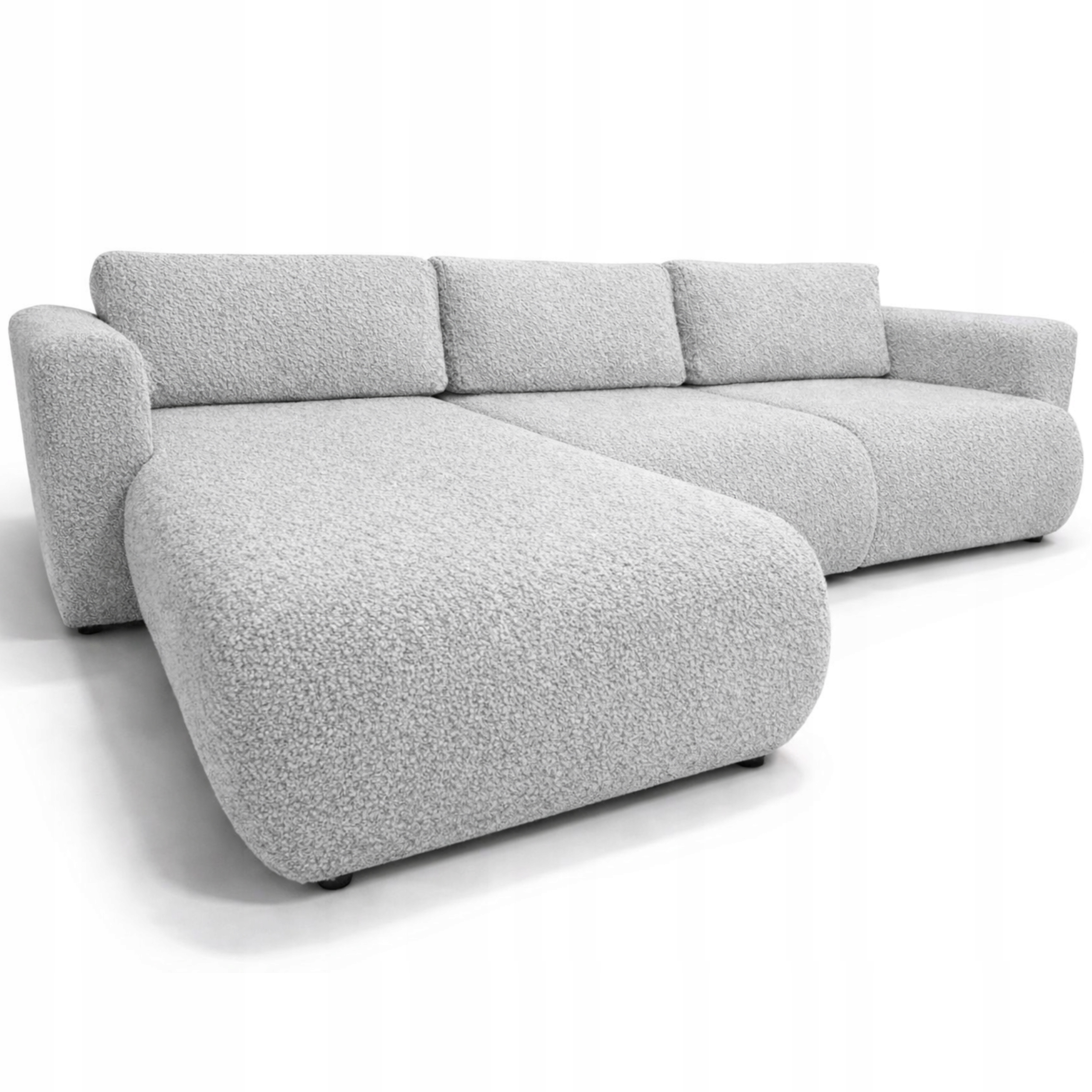 Šedý Rohová Sedací Souprava Rozkládací Do Obývacího Pokoje Rohová Sedačka S Funkcí Spaní Lambert Levý