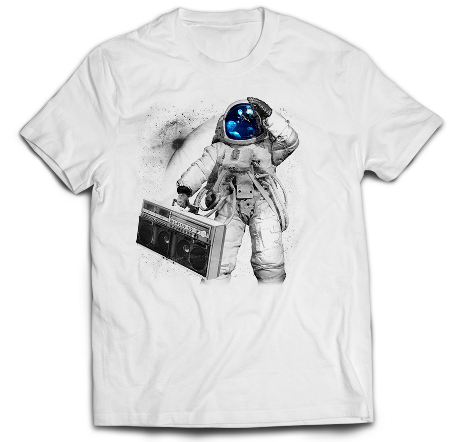 

Śmieszna Koszulka Astronauta Z Boomboxem S