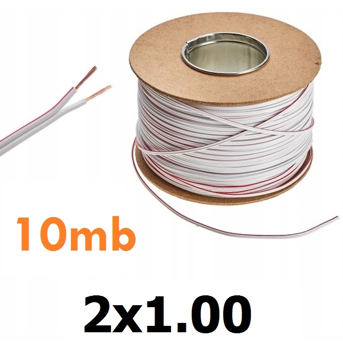 

Przewód Kabel do Led 2 żyłowy 10mb 2x1,00 Biały