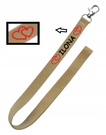 Smycz na klucze z nadrukiem - serca
