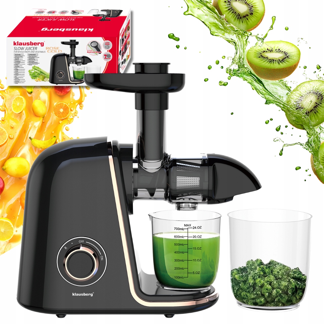 Voľneotáčkový odšťavovač 150 W Šťava z ovocia Cold Press Klausberg 7867