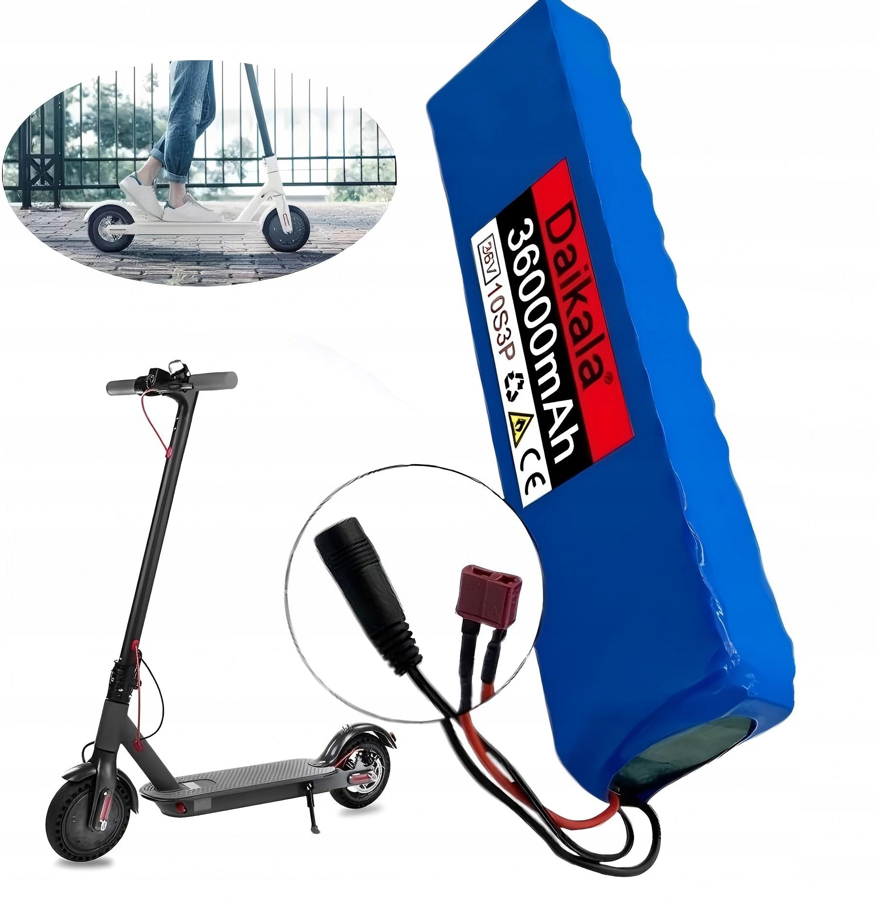 Akumulator litowy 36V 36Ah do roweru elektrycznego XT60 z ładowarką