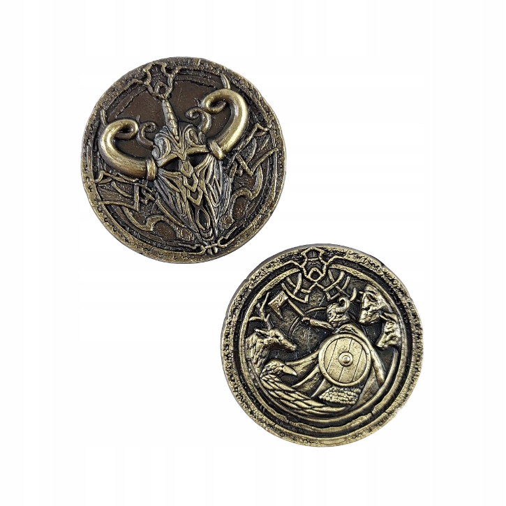 WIKINGOWIE ZŁOTA METALOWA MONETA 1 SZT LARP RPG