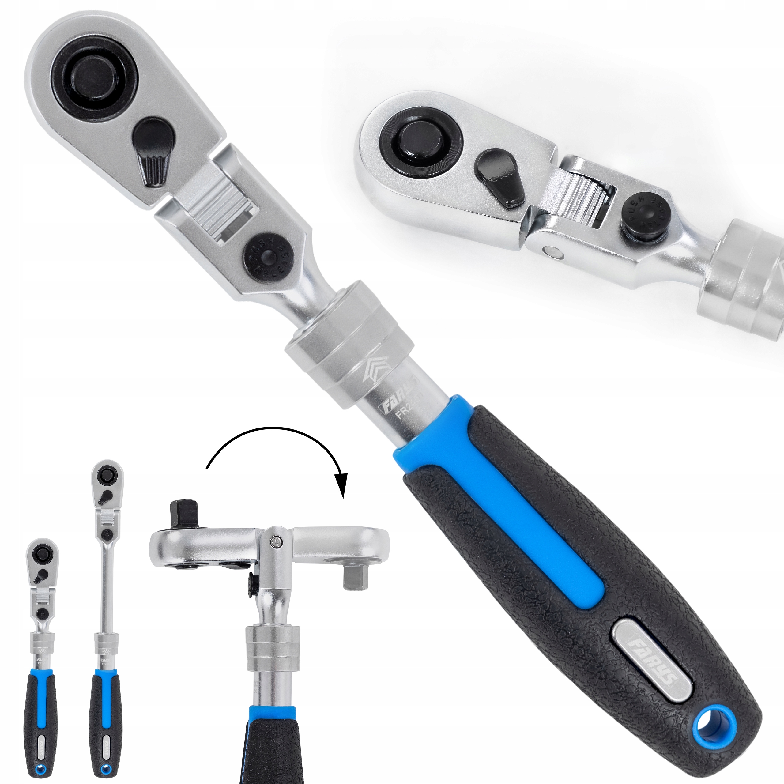 Kloubová teleskopická ráčna 1/4" Slim Profesionální Farys Pro