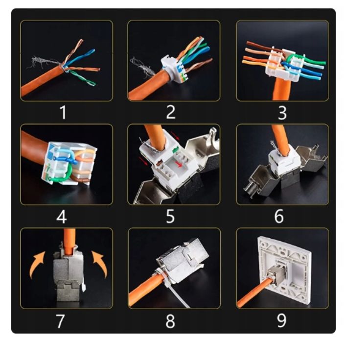 1 x Moduł Keystone RJ45 kat. 6 A KLANET KEY-S6A Łącznik STP s/ftp MKFB Rodzaj Pozostałe
