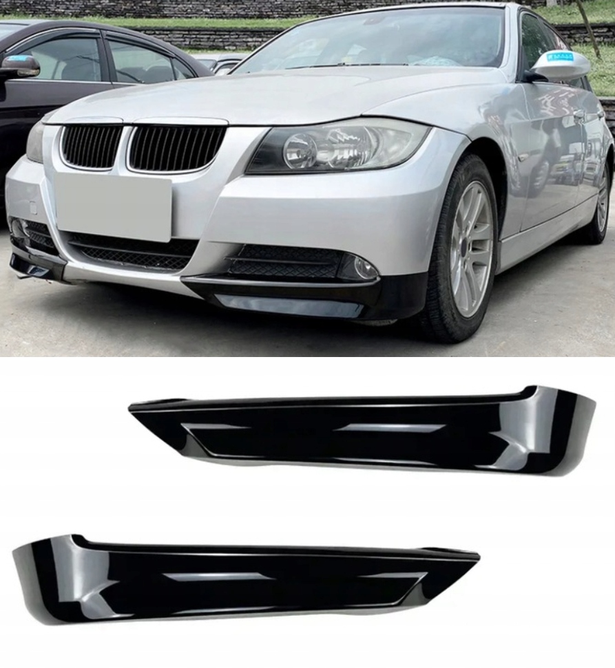 Kryt nárazníku splitter Černý Lesk Bmw E90 E91 2005-2008 Předliftem