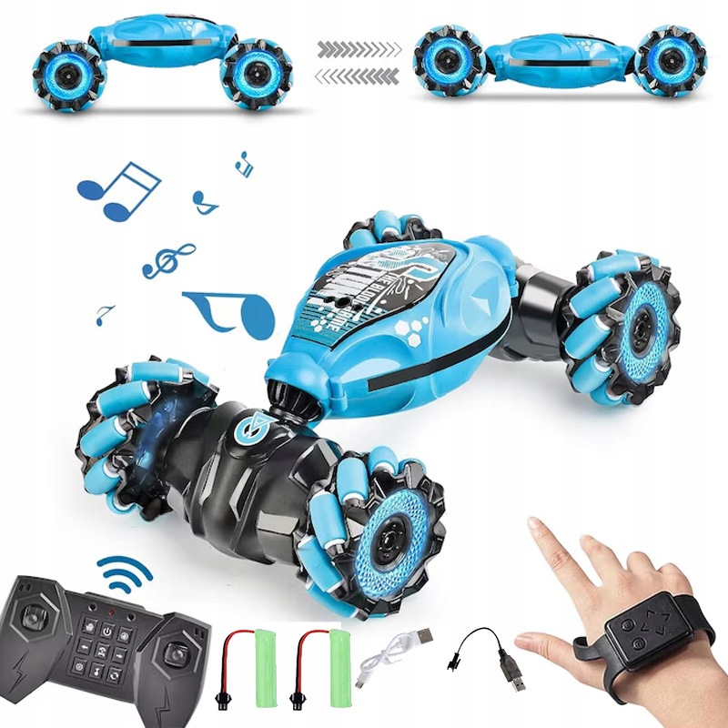 Duży Samochód Zdalnie Sterowany Gestami 4x4 Auto Rc Drift Pilot+zegarek Led