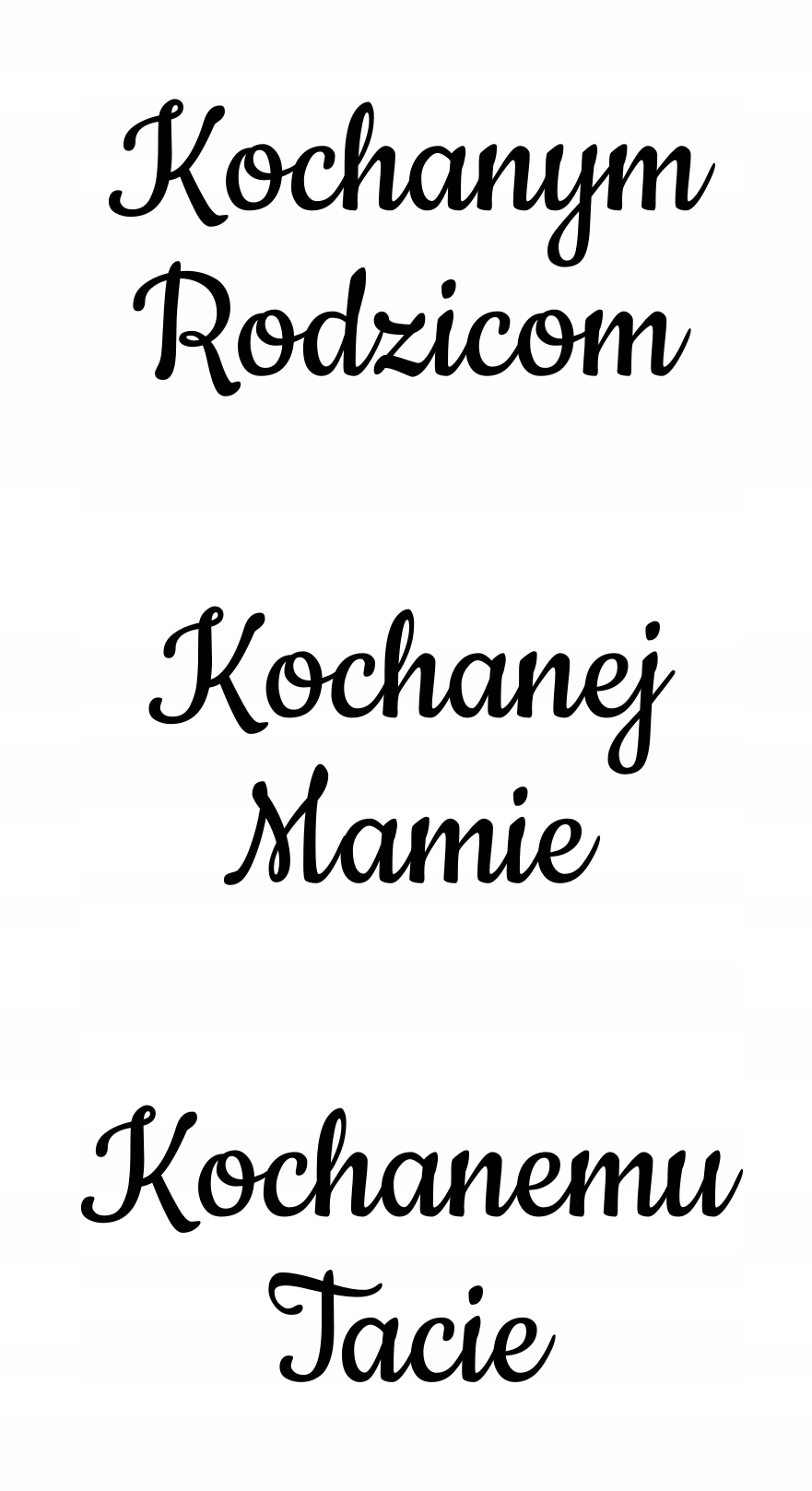 naklejka Twoje Imiona Data Kochanym Rodzicom Wysokość produktu 18 cm