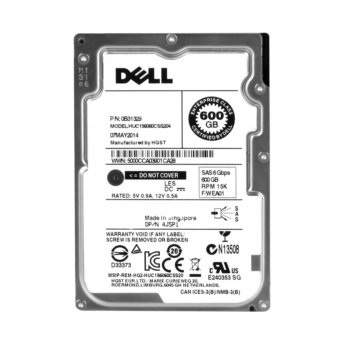 Dell 04J5P1 600GB 15K 128MB SAS-3 2.5'' HUC156060CSS204