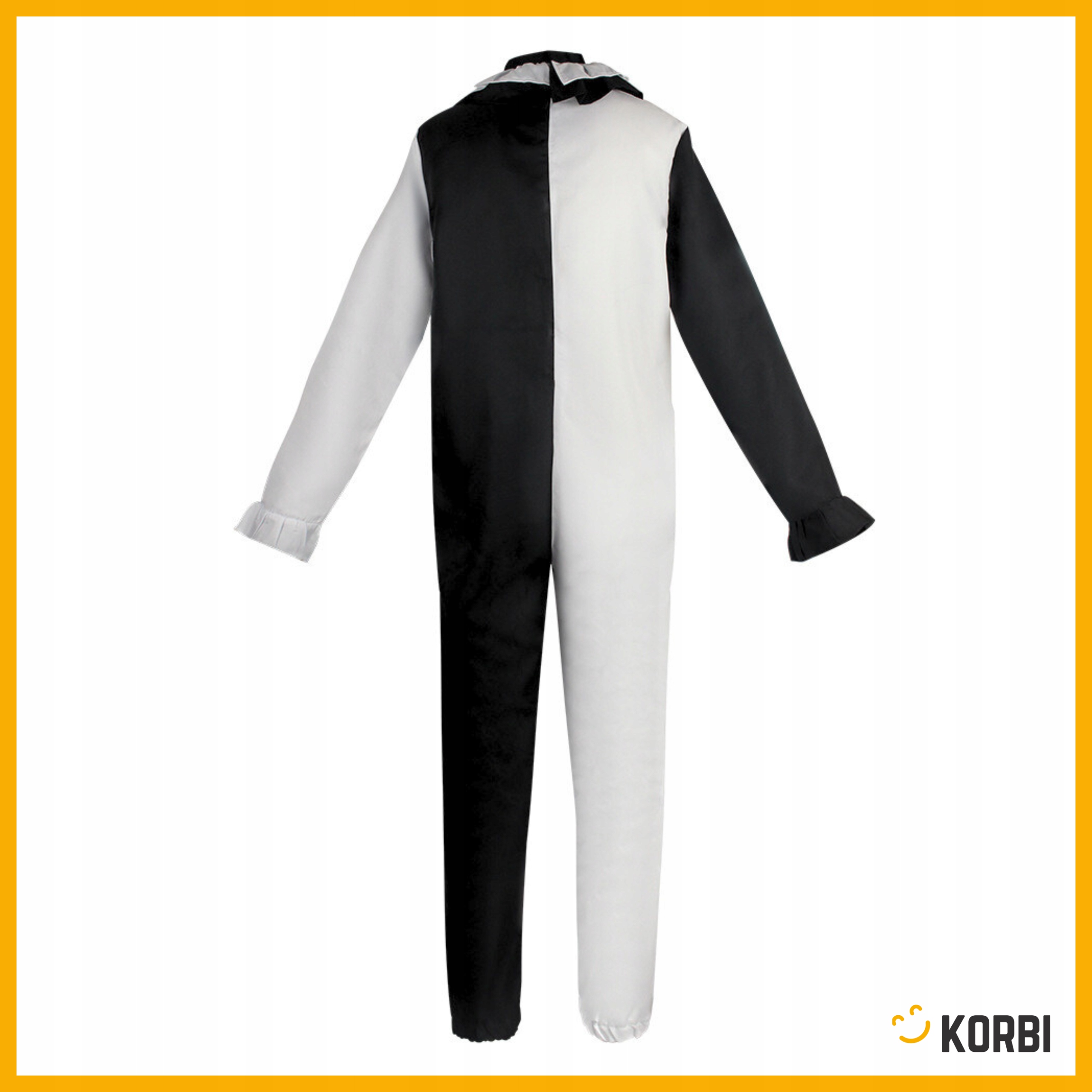 STRÓJ KLAUNA KOSTIUM ARLEKIN HALLOWEEN KARNAWAŁ BAL ZESTAW CZARNO-BIAŁY L Rozmiar L