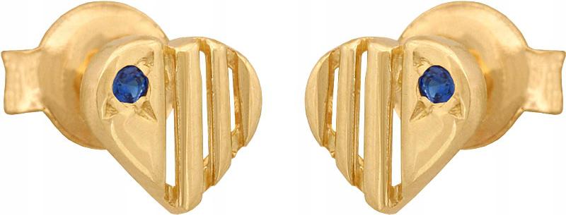Zlaté náušnice 585 s prolamovanými srdíčky, dárek , módní vzor jako dárek 14k