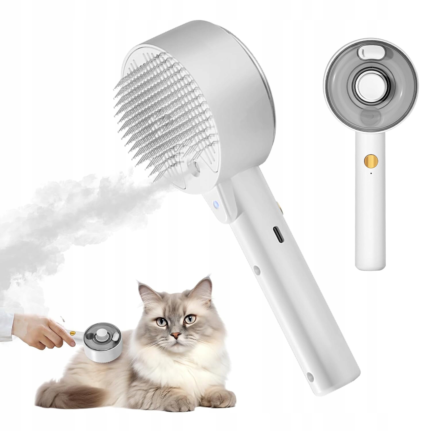 Levně Profesionální Elektrický Parní Kartáč 3V1 Samočistící Usb Pro Psa