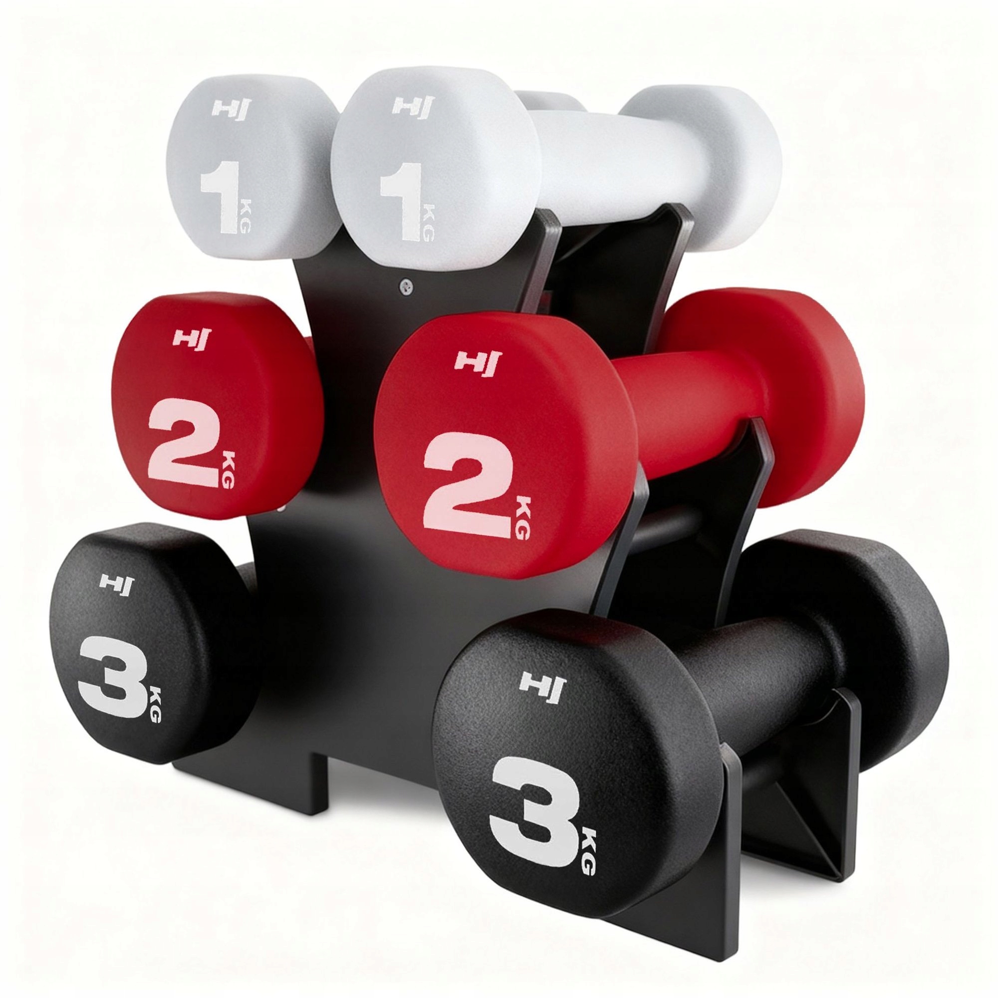 Sada kulatých fitness činek se stojanem 12kg