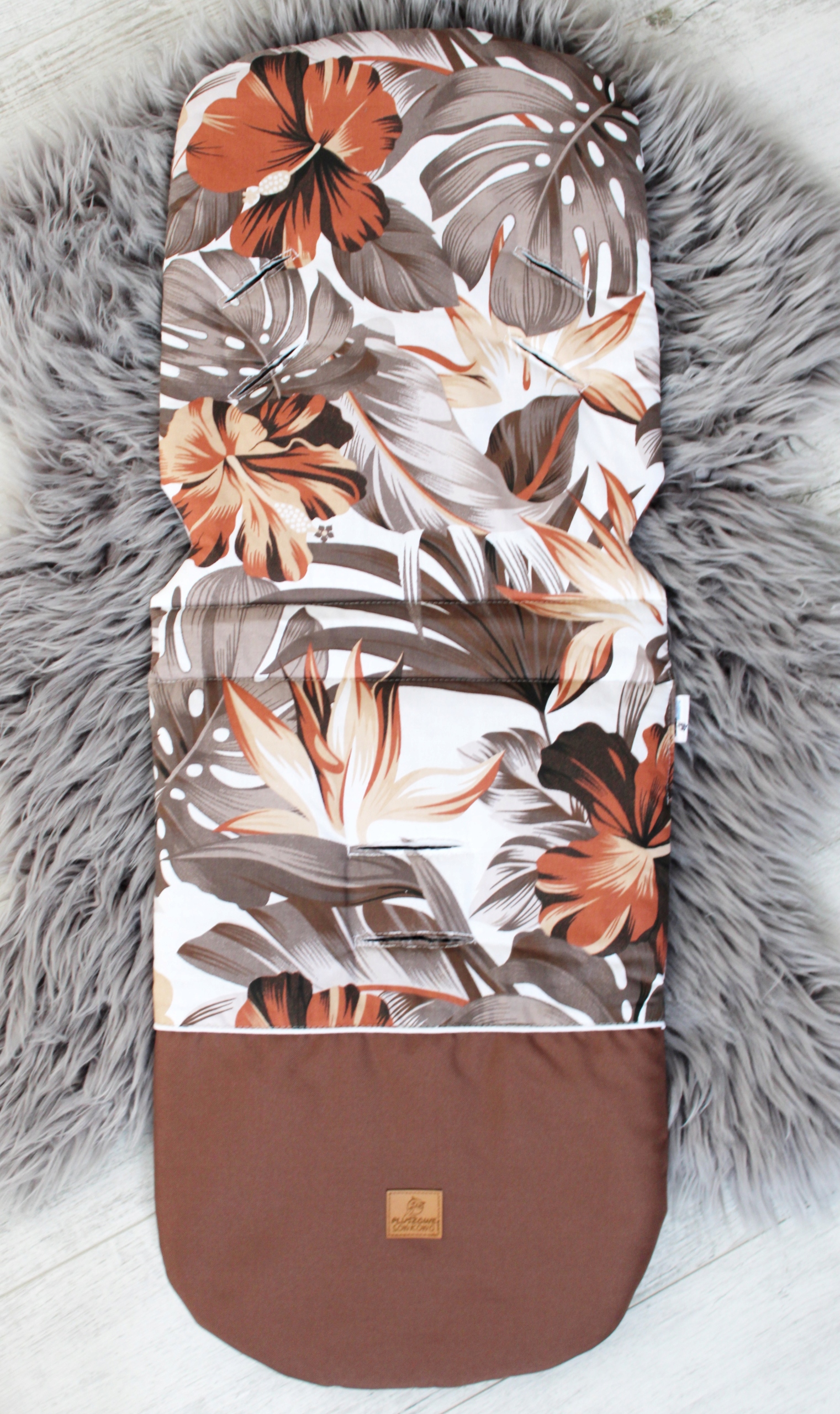 Wkładka do wózka spacerówki wodoodporny podnóżek monstera Robin XL 90 cm Marka Pluszowe Sówkowo