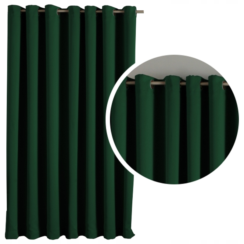 

Gruba Zasłona Blackout 200x250 wys. zieleń butelka