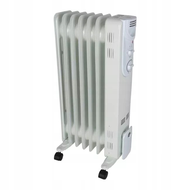 Olejový radiátor 1500 W biely 7-rebrový
