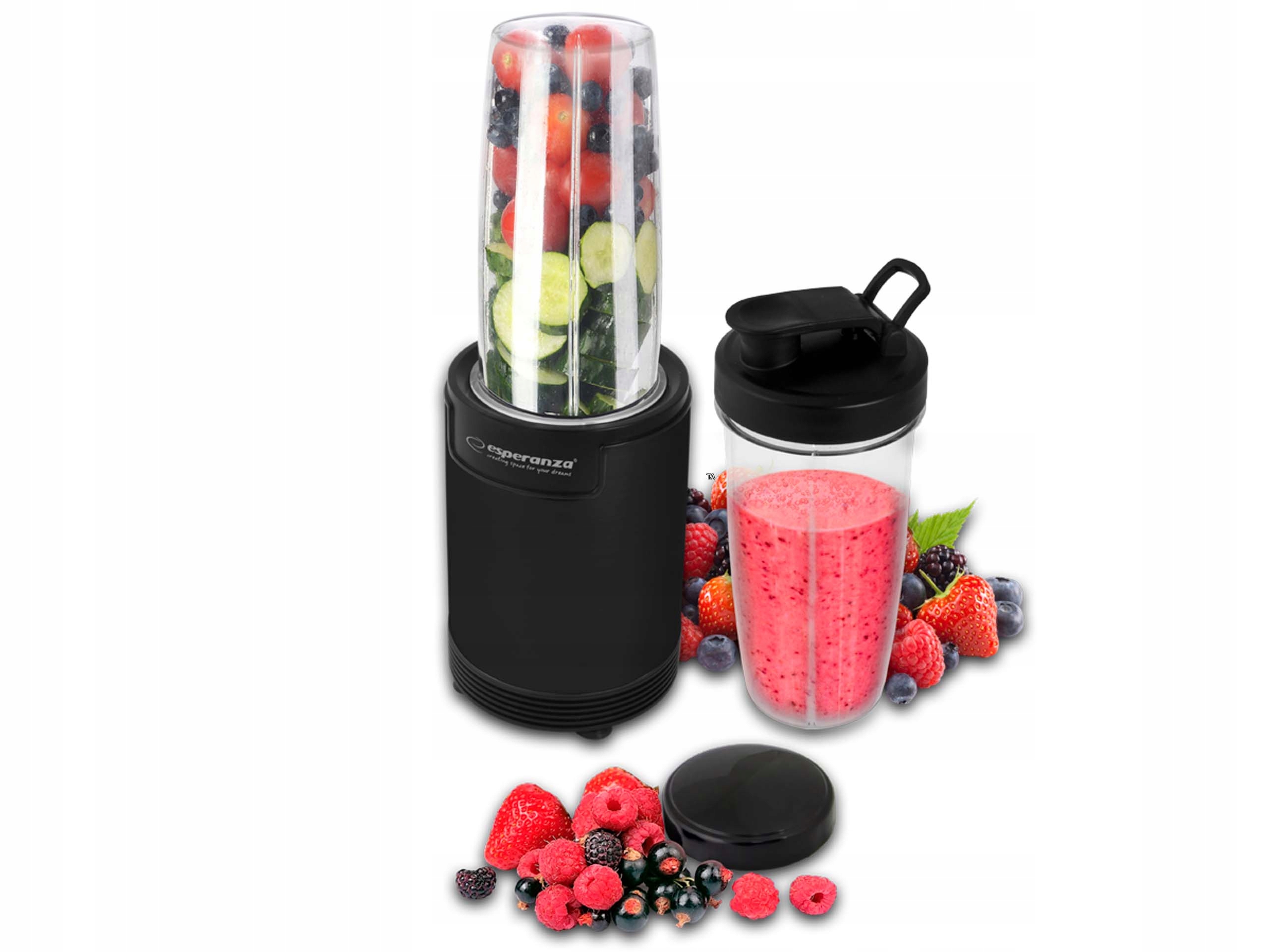 Blender smoothie Esperanza Nutri Shot EKM029 700W czarny 2*0,8l