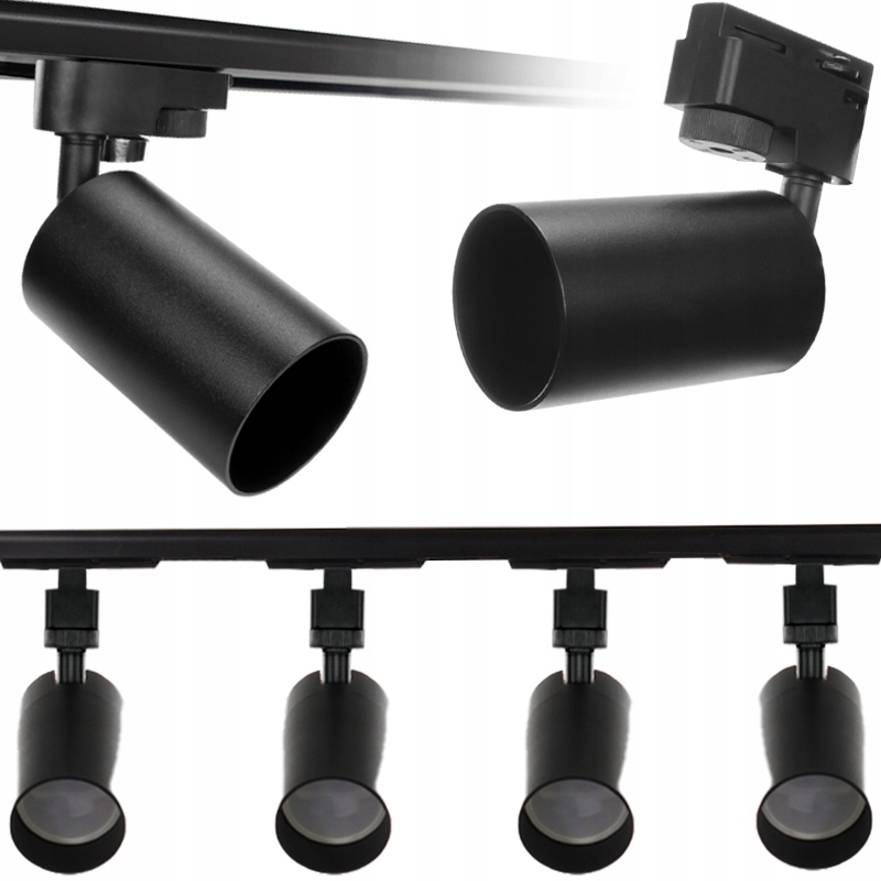 OŚWIETLENIE SZYNOWE 4x REFLEKTOR GU10 SZYNOPRZEWÓD SZYNA 2m LAMPA SUFITOWA