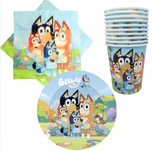 NACZYNIA JEDNORAZOWE Z BOHATERAMI BAJKI BLUEY
