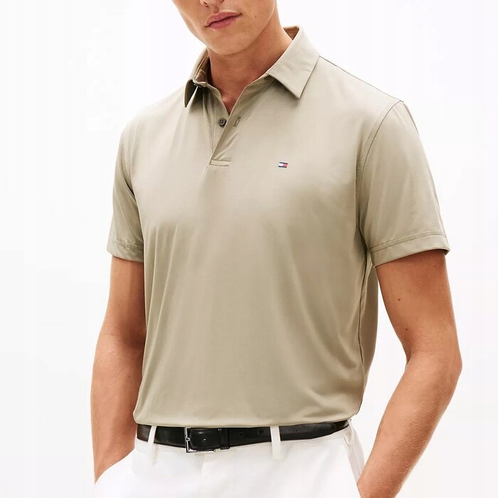Polokošile Tommy Hilfiger béžová, módní pánská, velikost M (nová)