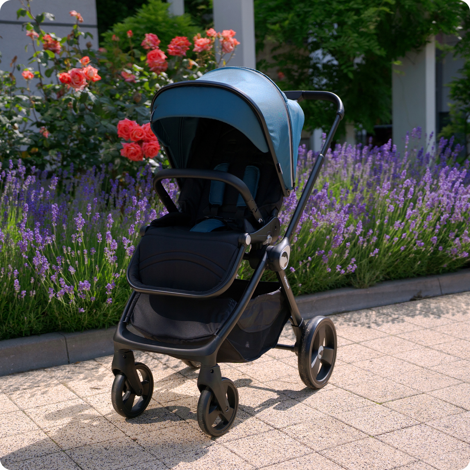 WÓZEK SPACEROWY Kidnort Do 22KG SPACERÓWKA AKCESORIA REGULOWANY Isbjörn Kolor niebieski