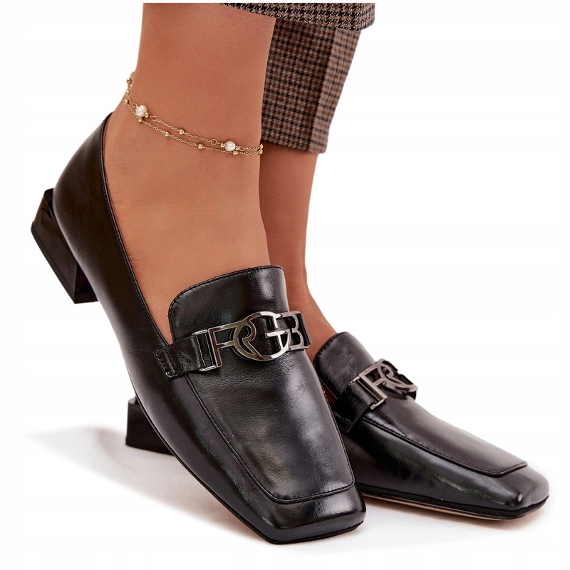 Dámské Mokasíny Z Přírodní Kůže S Ozdobným Detailem D&a CR61-3125 Černé 38