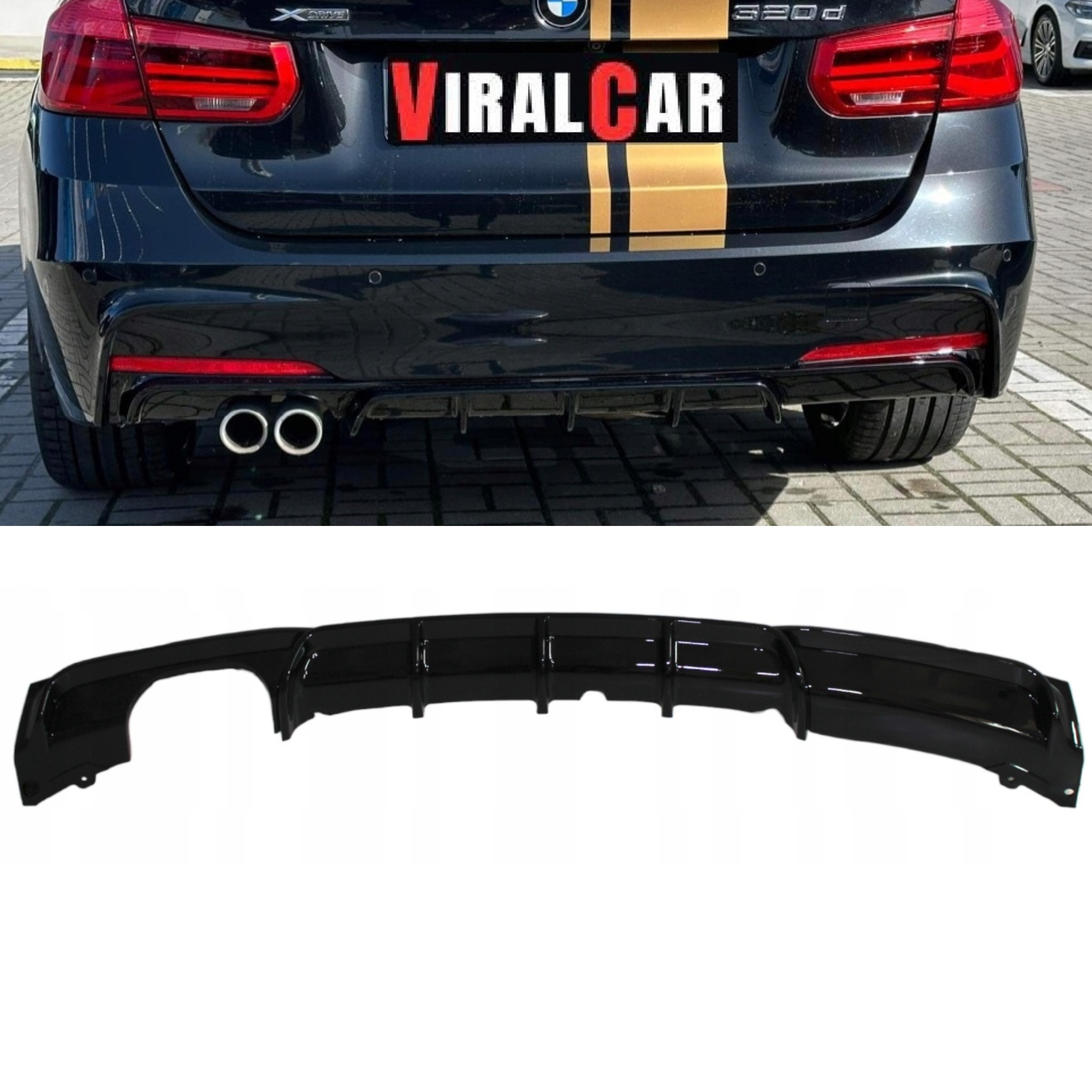 Difuzér Zadný Prídavok Spoiler Bmw F30 F31 Čierny Lesk M Balík