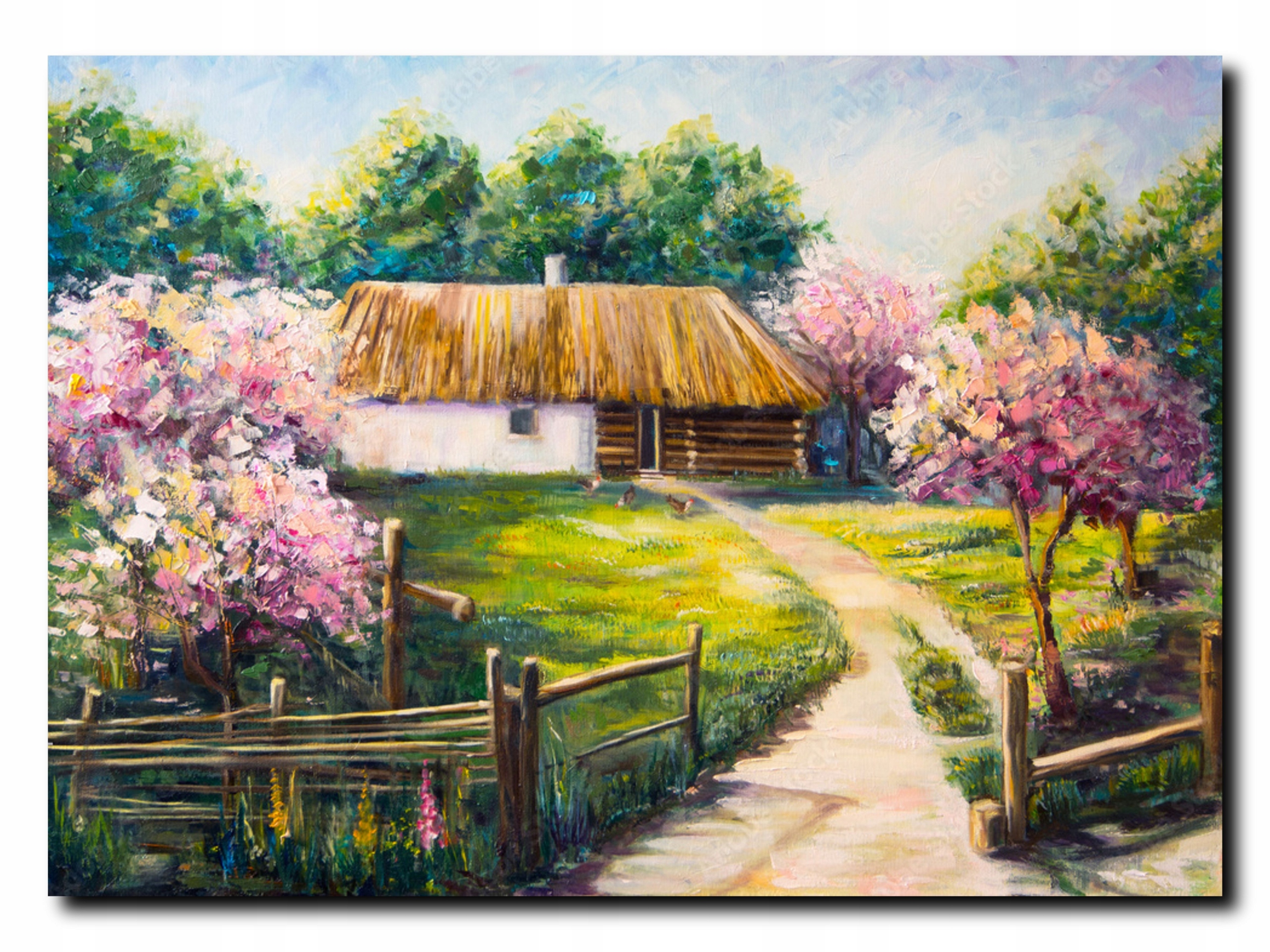 Obraz na płótnie malowany pejzaż krajobraz 50x75