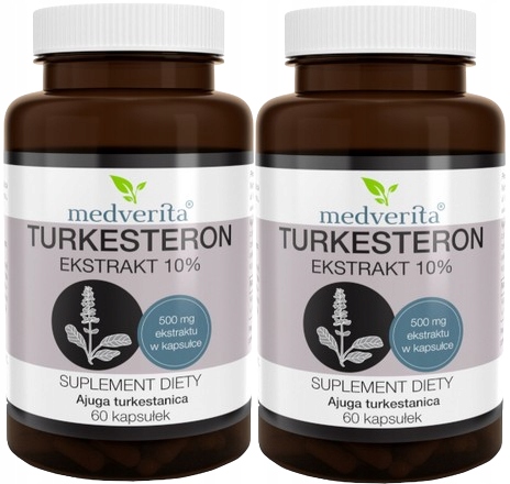 2 kusy Medverita Turkesteron extrakt 500 mg 120 kapslí Svalová hmota