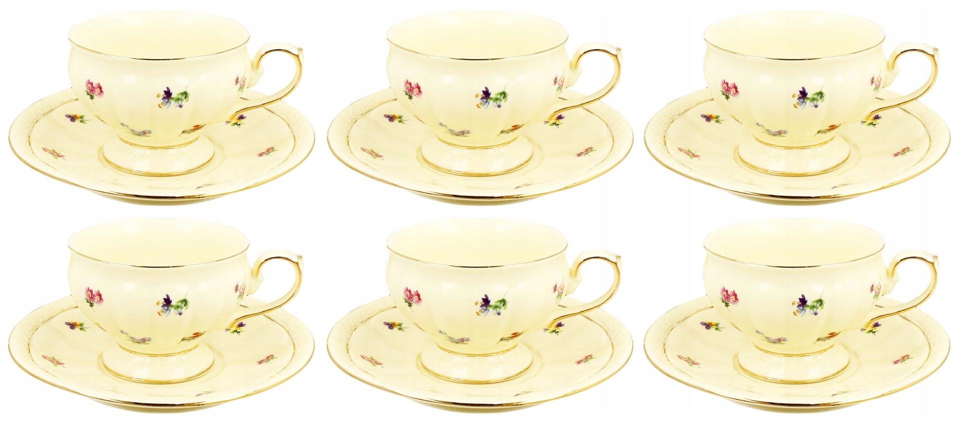 Sada porcelánových šálok 220 ml 6+6 s podšálkou England