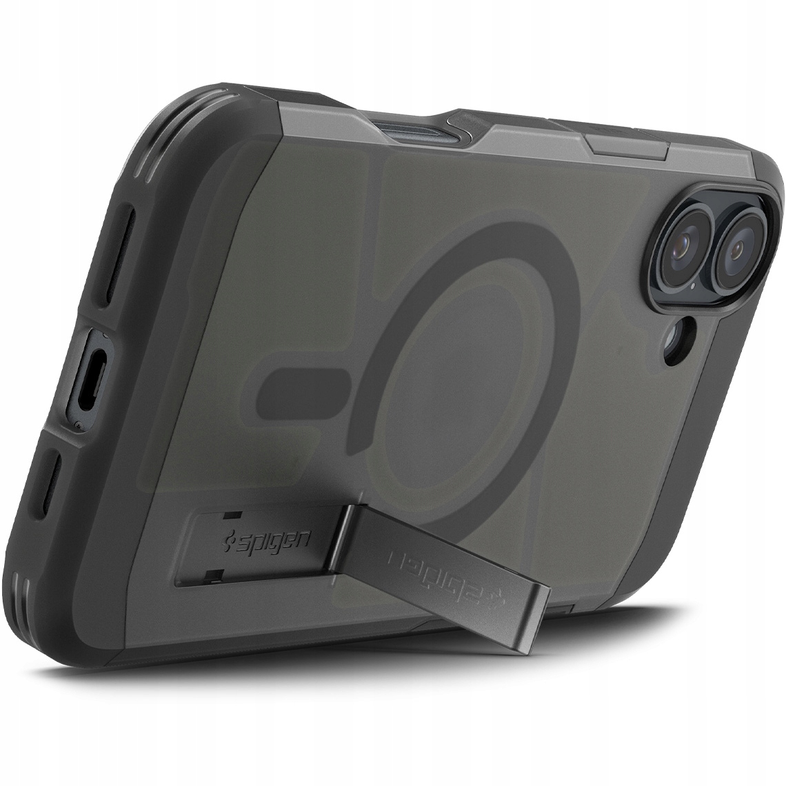 Pouzdro Spigen pro iPhone 16, hybridní zadní kryt se stojánkem, pevný obal