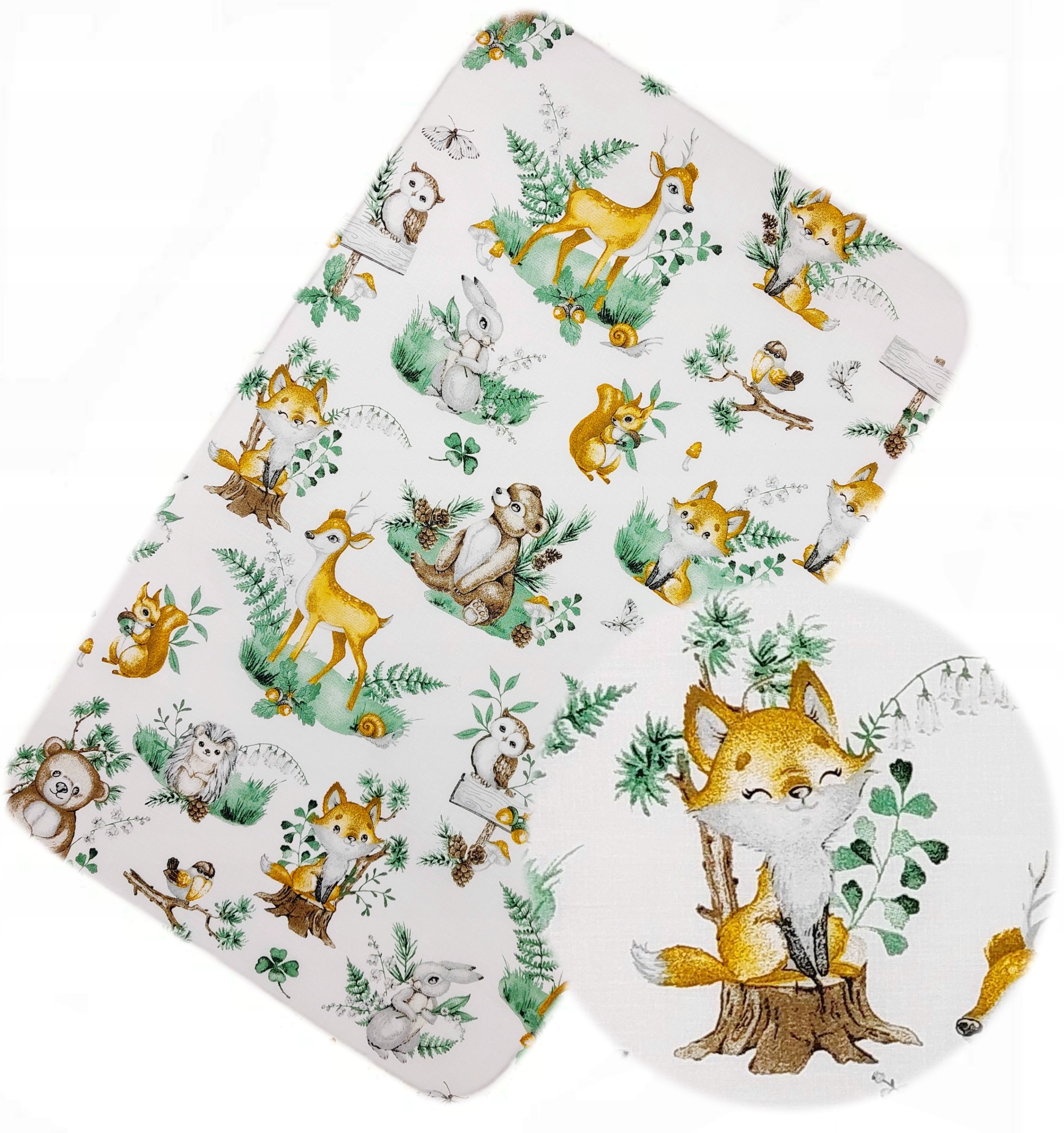 PRZEŚCIERADŁO Z GUMKĄ DO ŁÓŻECZKA DOSTAWKI 50x82 BAWEŁNA FOREST