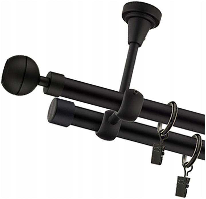 

Karnisz Sufitowy Czarny Fi 19mm 360cm Podwójny