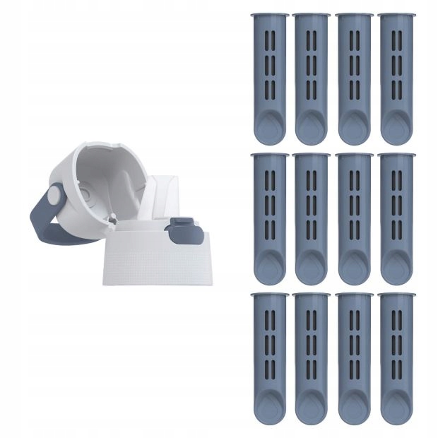 Šroubovací uzávěr a 12 vložek do filtrační láhve Dafi Solid Jeansové