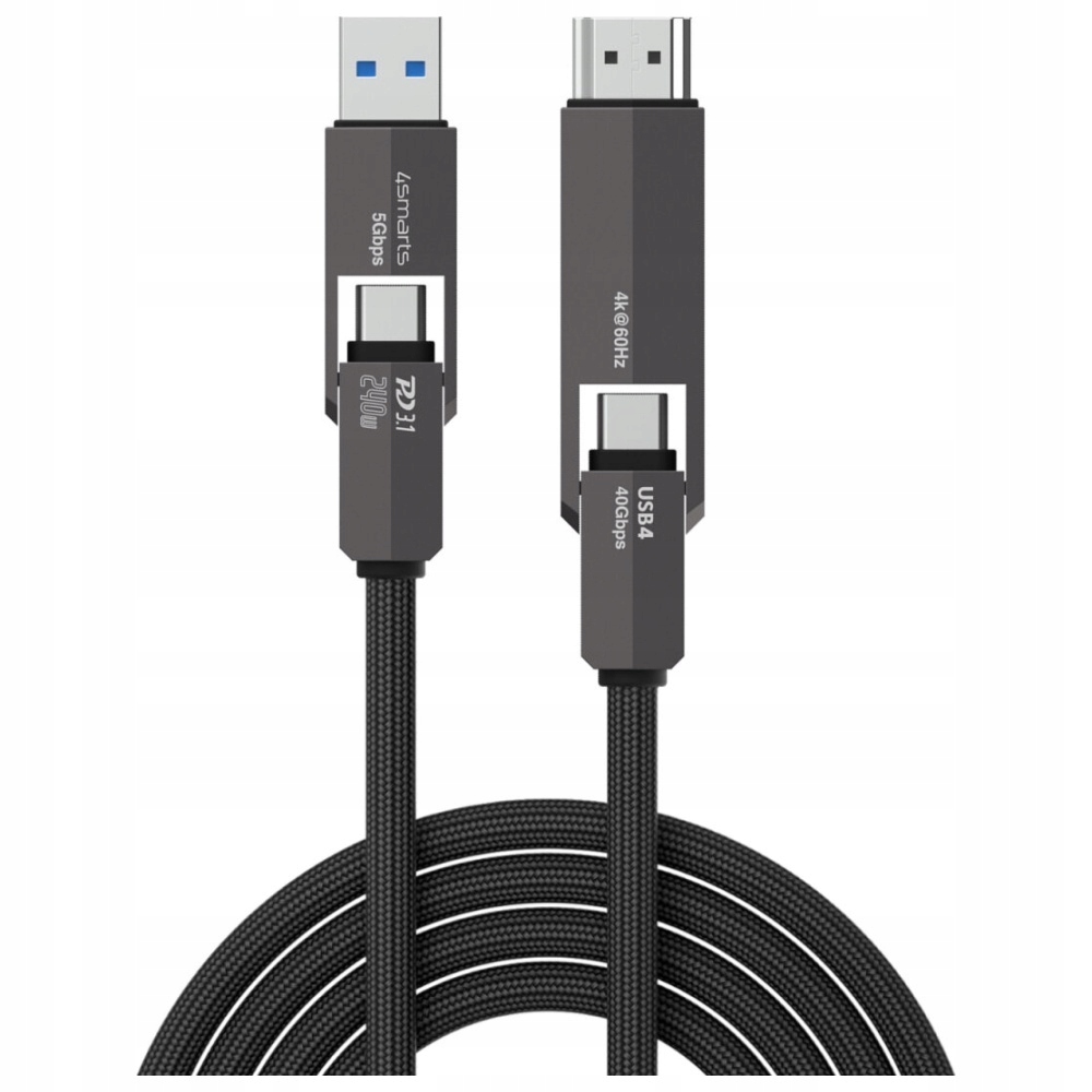 Kabel 4smarts ComboCord USB4 Hdmi 240W 1.5 m černý