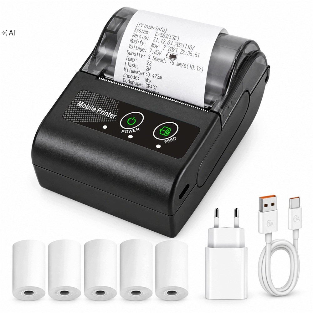 Mini Bluetooth mobilní tiskárna paragonů pro obchod Gastronomi 58 mm Usb