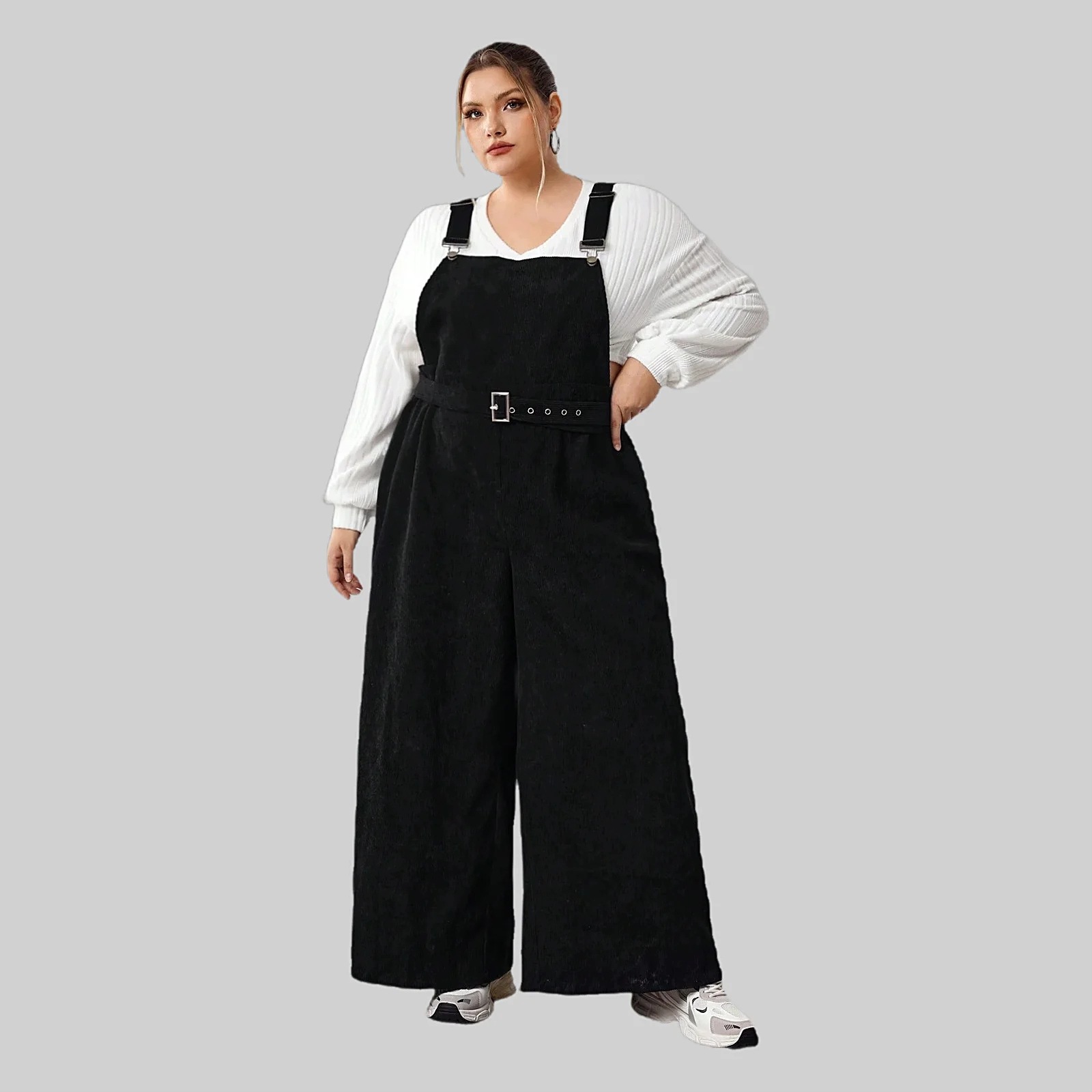 Štruksové Zahradníky s širokými nohavicemi černé casual 11XL 62